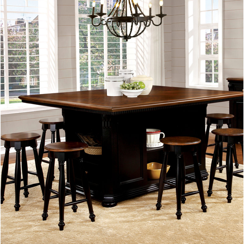 Merton 6 - Person Pedestal Dining Set, Black
