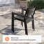 Ensemble repas d'extérieur carré en aluminium pour 8 personnes avec fauteuils empilables