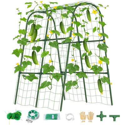 Treillis concombre en U en forme de U pour lit surélevé et support pour plantes grimpantes d'extérieur