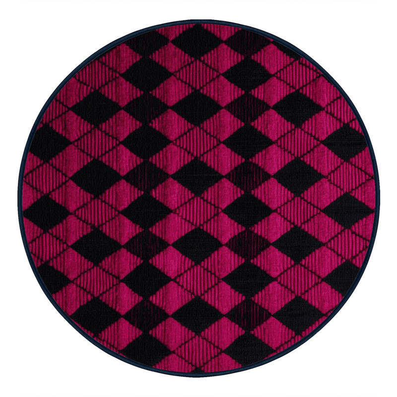 Tapis mauve lavable à la machine, Rond 6 pi