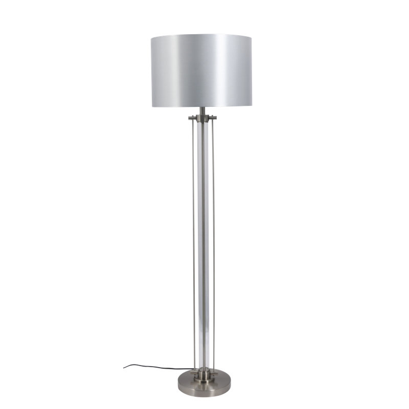 Krantz 160cm Traditional Floor & Table Lamp Set, Satin Chrome