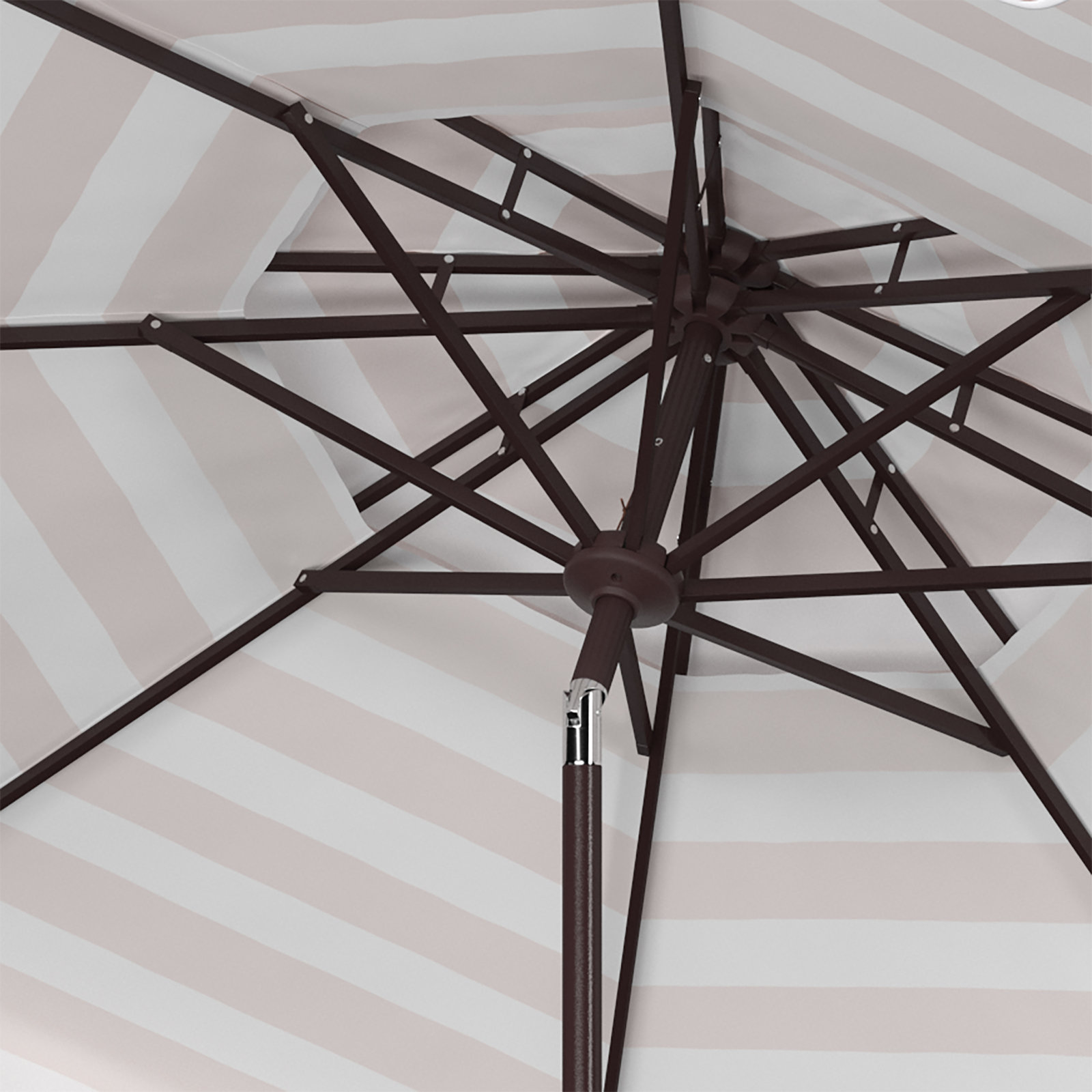 Cali 101.2'' Outdoor Umbrella, Brown, Beige/White
