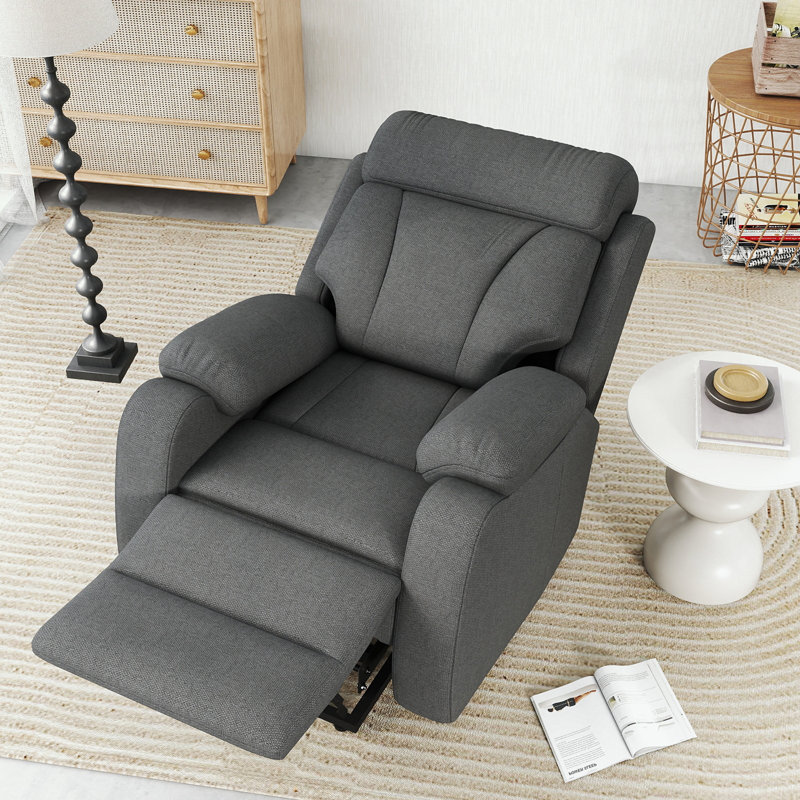 Fauteuil inclinable électrique avec poche latérale, Gris foncé