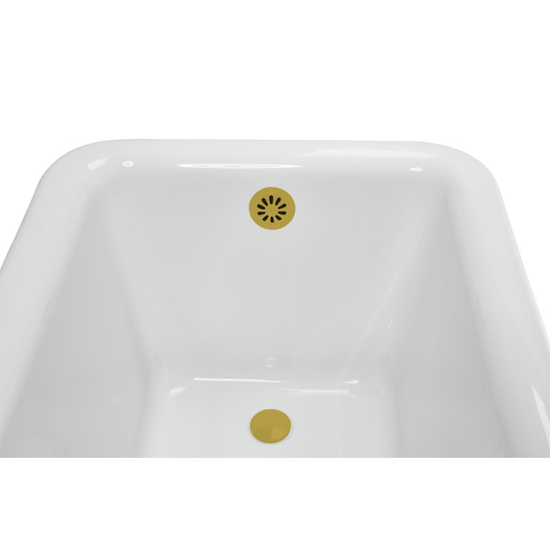 58" Streamlin Clawfoot Tub,Tray,Drain, Clawfeet, Brushed Gold, Brushed Gold