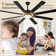 Synia 72" Dimmable Ceiling Fan with LED Light and Remote, 6-speed Reversible Fan