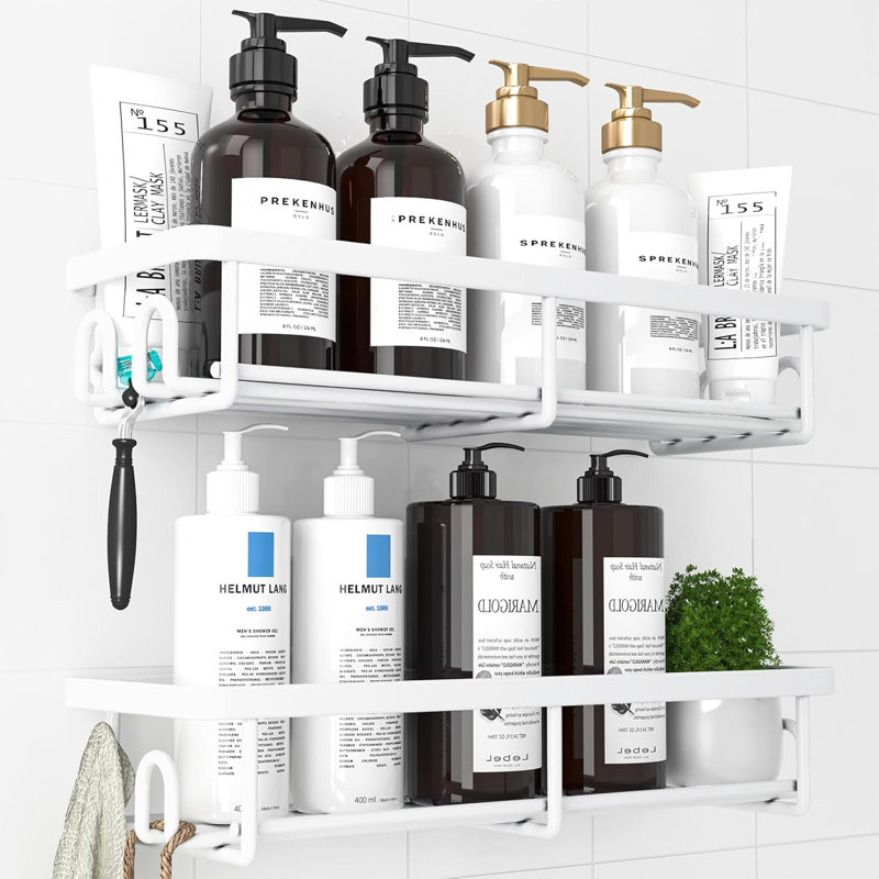 Wall Mounted Required Shower Caddy, White
