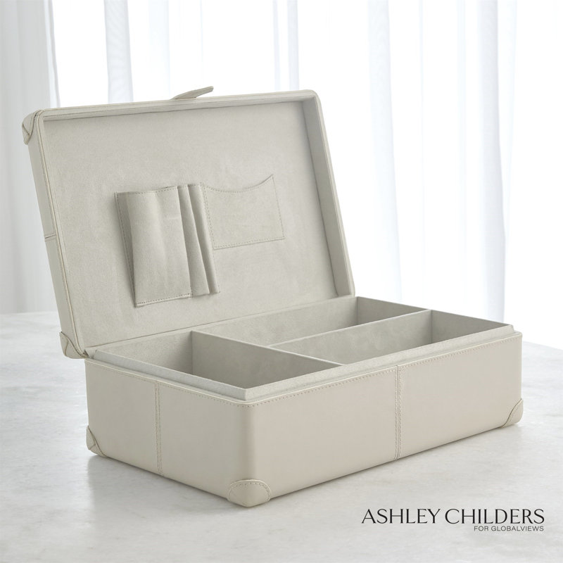 Tiburtina Box-Mist Leather-Lg, 5.5" H x 16.5" W x 10.5" D