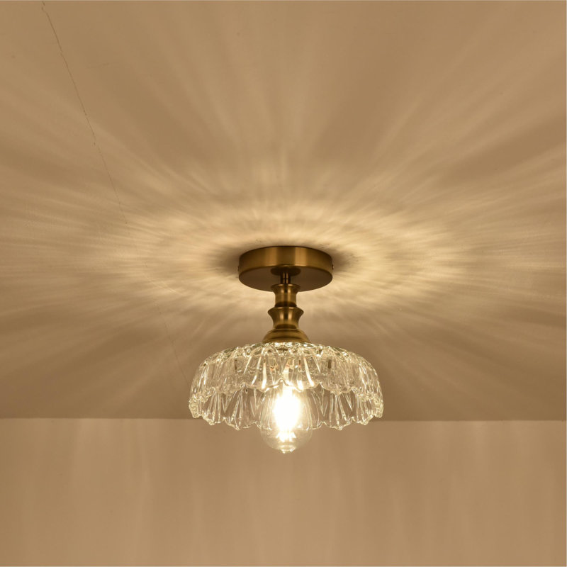 Junathean Glass Semi Flush Mount, Clear