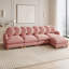 Canapé modulaire modulaire avec revêtement en chenille et repose-pieds mobile-839551166