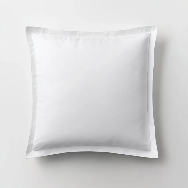 Standard Cotton Percale Euro Sham, White