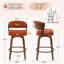 Tabouret de bar pivotant à 360 ° de style Mid-Century courbé moderne avec siège rembourré et dossier ouvert-2102369190