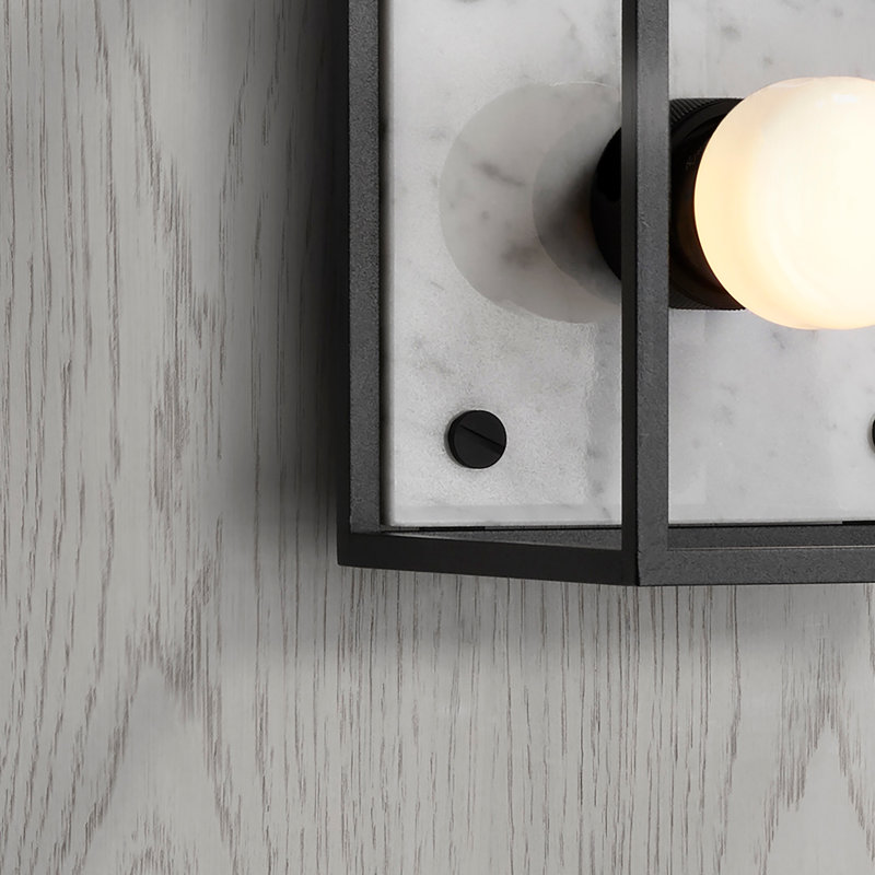 Cross Knurl 1 - Light Flush Mount, Marble White