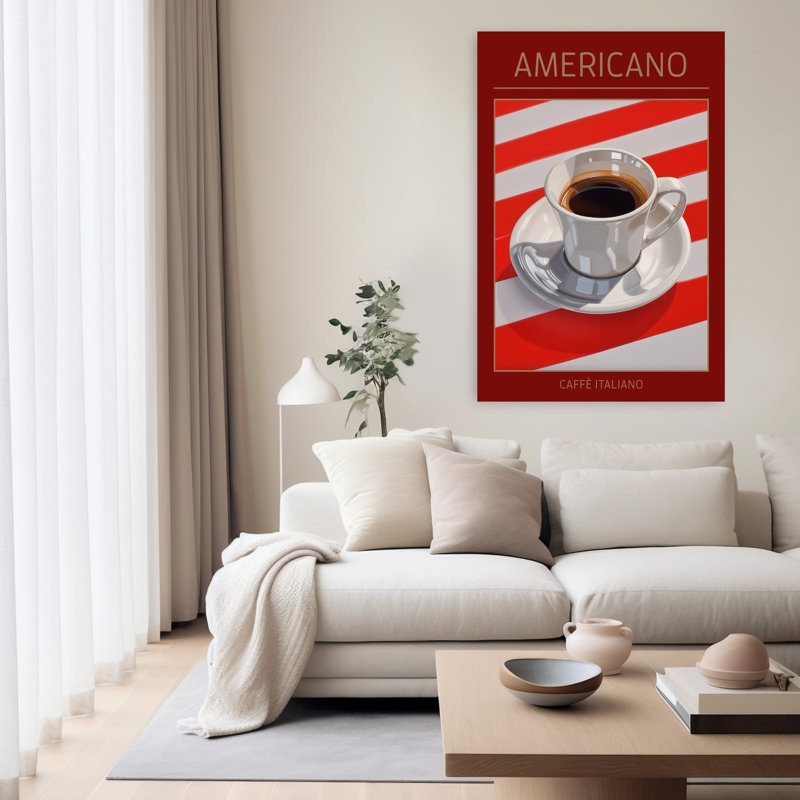 Art mural classique audacieux classique Americano Coffee, H 60 po x l 40 po
