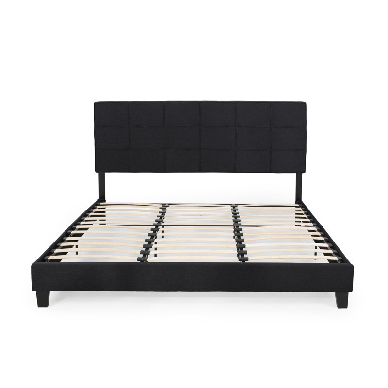 Rachel Upholstered Platform Bed, Black