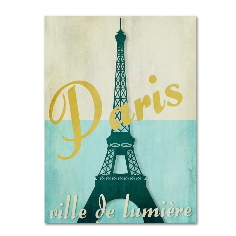 «Paris City of Light» par Jadaya, impression sur toile tendue, H 19 po x l 14 po x P 2 po