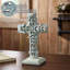 Distressed Grey Wooden Cross w/ Rosette Centre & Base 13x8x5