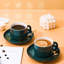 6-Piece Teacup And Saucer Set, Modern Porcelain Coffee Mug With Gold Spoon-312423816