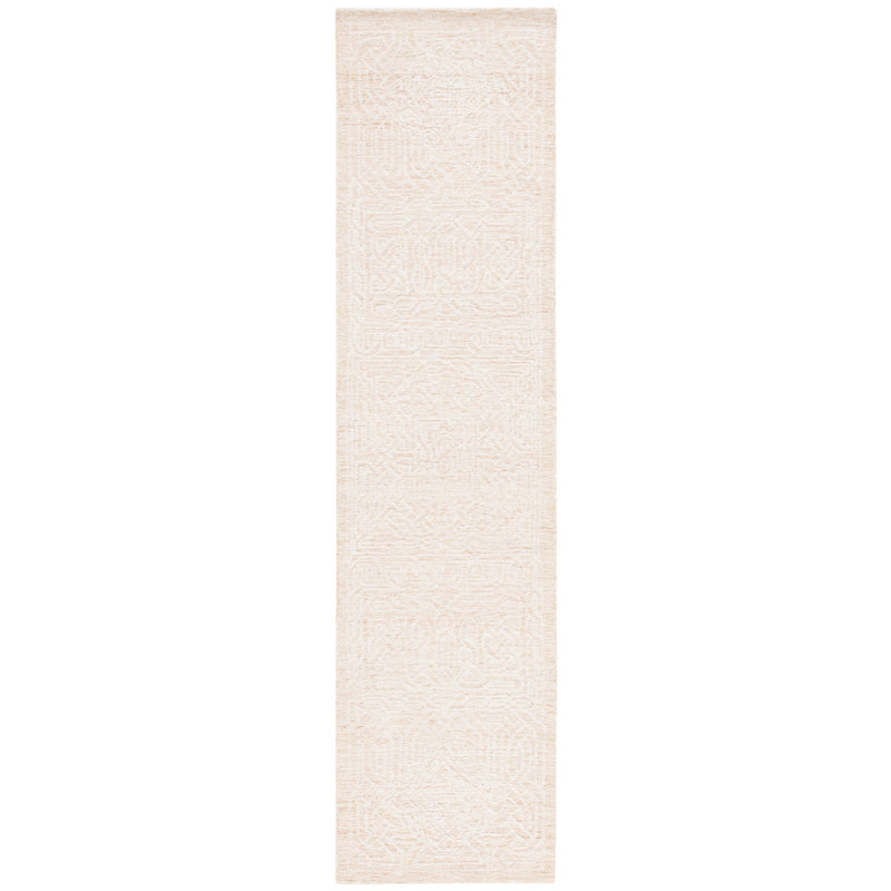 Tapis géométrique en laine et en coton touffeté à la main Houde, Tapis de couloir 2 pi 3 po x 9 pi