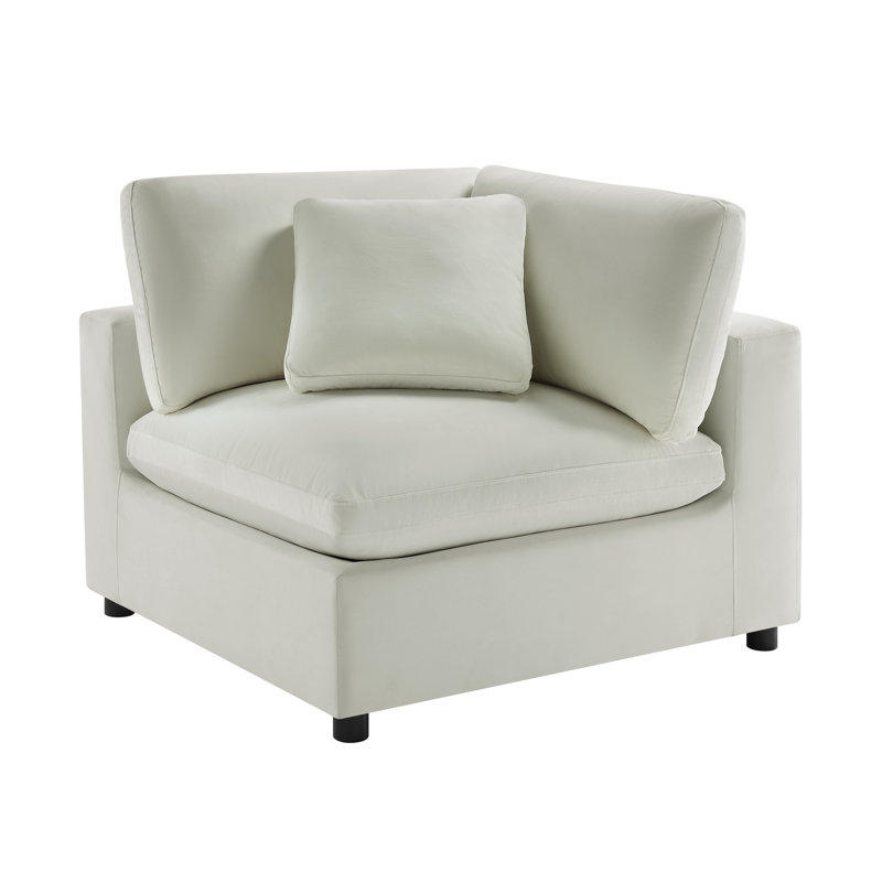 Chaise de coin Jazzmyne, Polyester ivoire performance