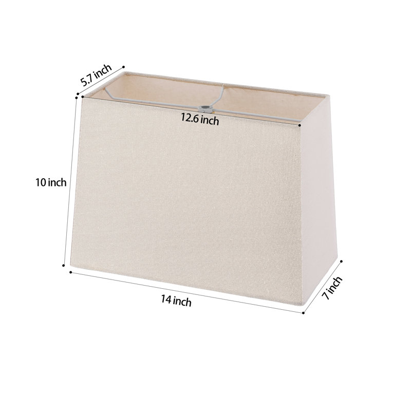 Abat-jour rectangulaire avoine, Beige, H 10 po x l 14 po x P 7 po