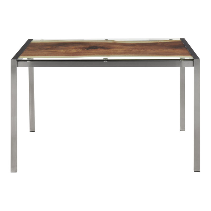 Table de salle à manger Alieza, Acier inoxydable