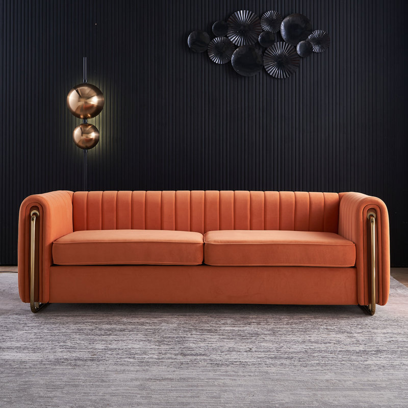 Canapé 84,4 po, Velours orange