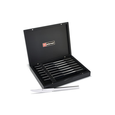 Ensemble de couteaux à steak en acier inoxydable 8 pièces avec coffre de présentation noir WÜSTHOF