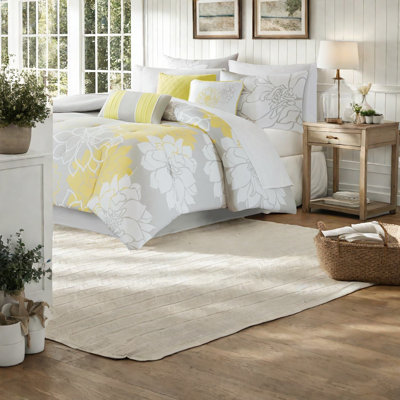 Ensembles de literie confortables en polyester, satin de coton hypoallergénique, style transitionnel floral pour la maison