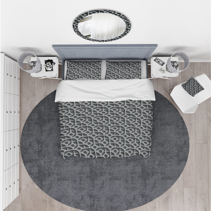 Ensemble de housse de couette scandinave, Housse de couette très grand + 2 taies décoratives