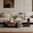 2 Piece Set of Modern Round Wood Coffee Table with Geometric Leg Design