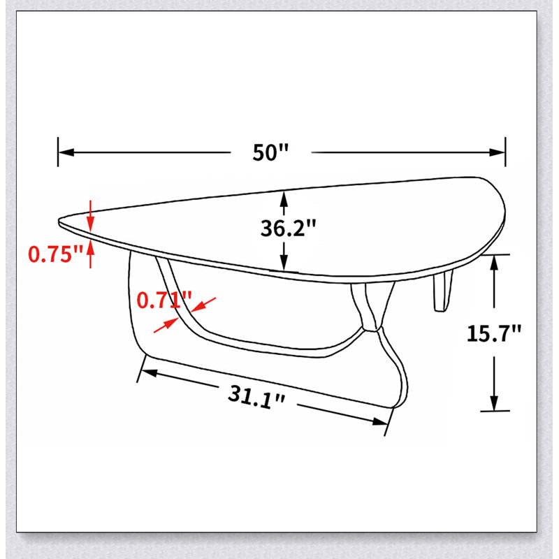 Table basse triangulaire à base de bois pour le salon