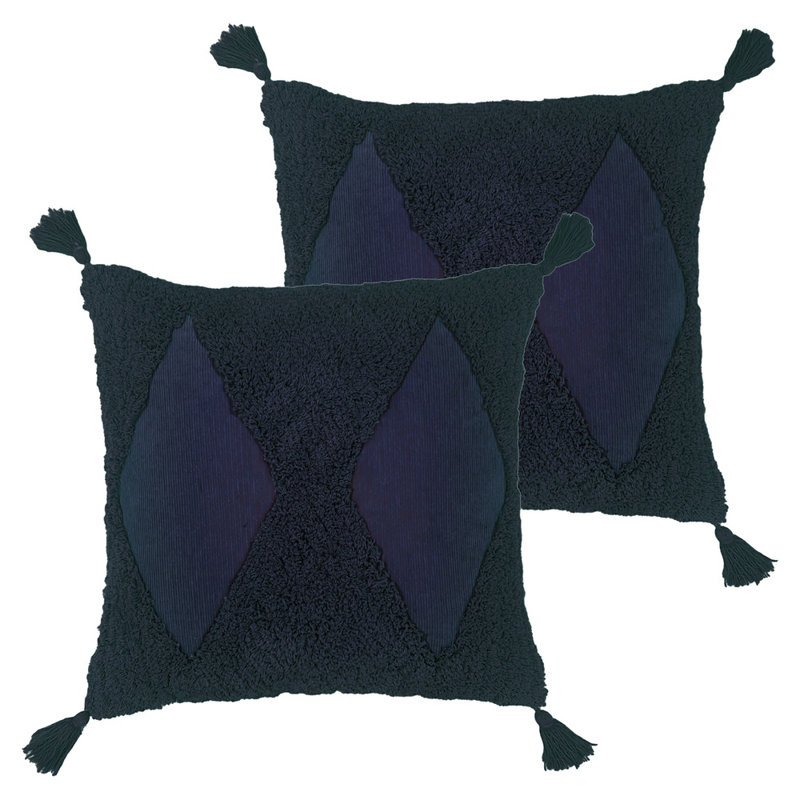 Geometric Square Scatter Cushion Cushion With Filling, Navy