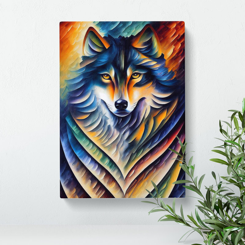 Wolf Portrait No.3 - Wrapped Canvas, 60cm H x 40cm W x 3cm D