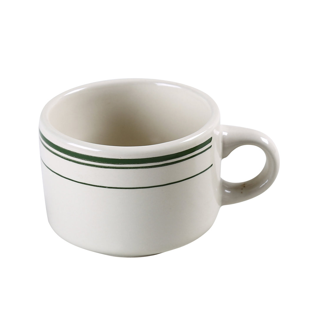 Yanco GB-23 Green Band Stackable Coffee/Tea Cup (Set of 36) Yanco