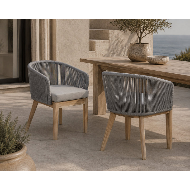 Chaise de patio avec coussin Bowery, gris