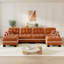 Canapé modulaire modulaire, canapé en U pour le salon, canapé Cloud confortable, siège profond 4 places avec 2 repose-pieds en chenille orange-129405571