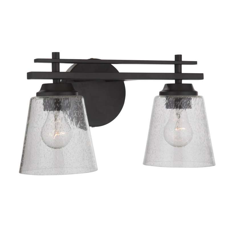 2 - Light Dimmable Vanity Light, Flat Black