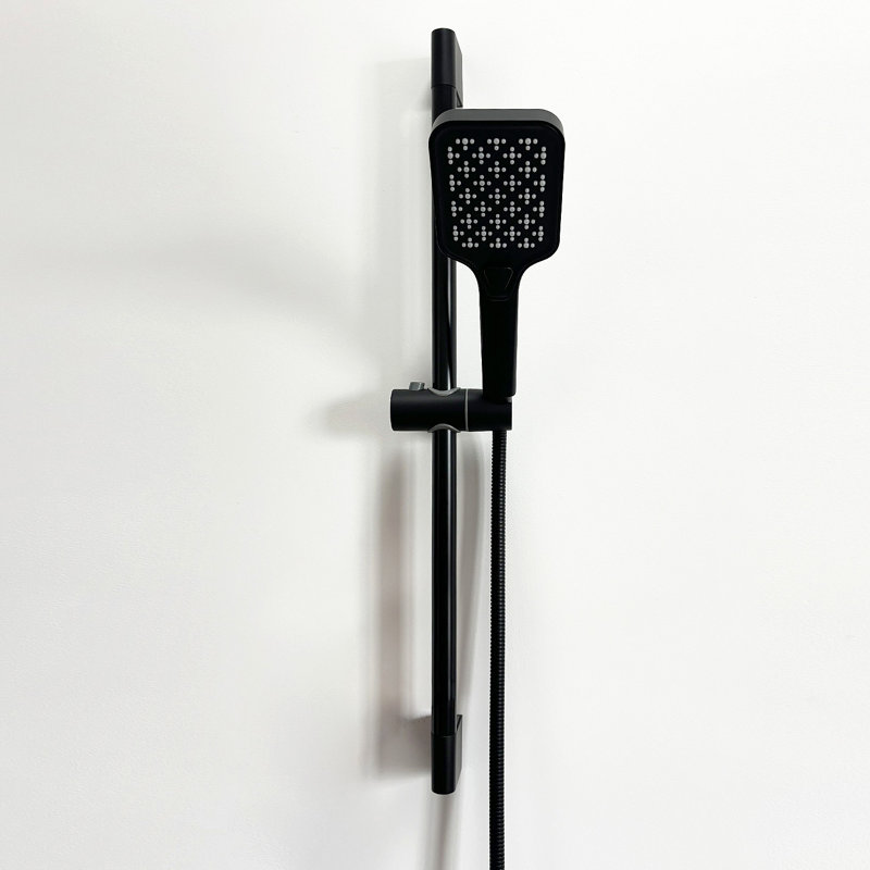 Handheld Shower With Slide Bar And Hose, Matte Black