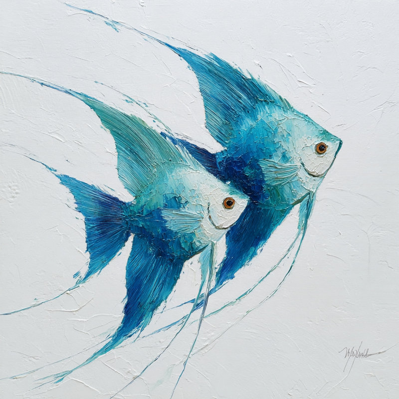 "Blue pair", art mural sur toile tendue, H 30 po x l 30 po