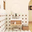 Meuble-lavabo flottant 24 po avec lavabo vasque rond blanc brillant, meuble-lavabo mural avec tablette ouverte, finition blanche avec comptoir durable, conception moderne peu encombrante (livré dans 2 boîtes)