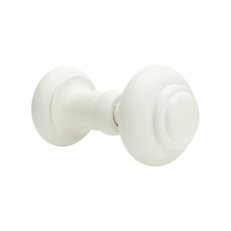 Keswick Wood Curtain Holdback, 7.4" H x 7.4" W x 12.9" D, Linen White