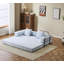 Canapé-lit convertible avec oreiller, dossier et accoudoirs, tissu chenille confortable pour le salon et la chambre à coucher-23621365