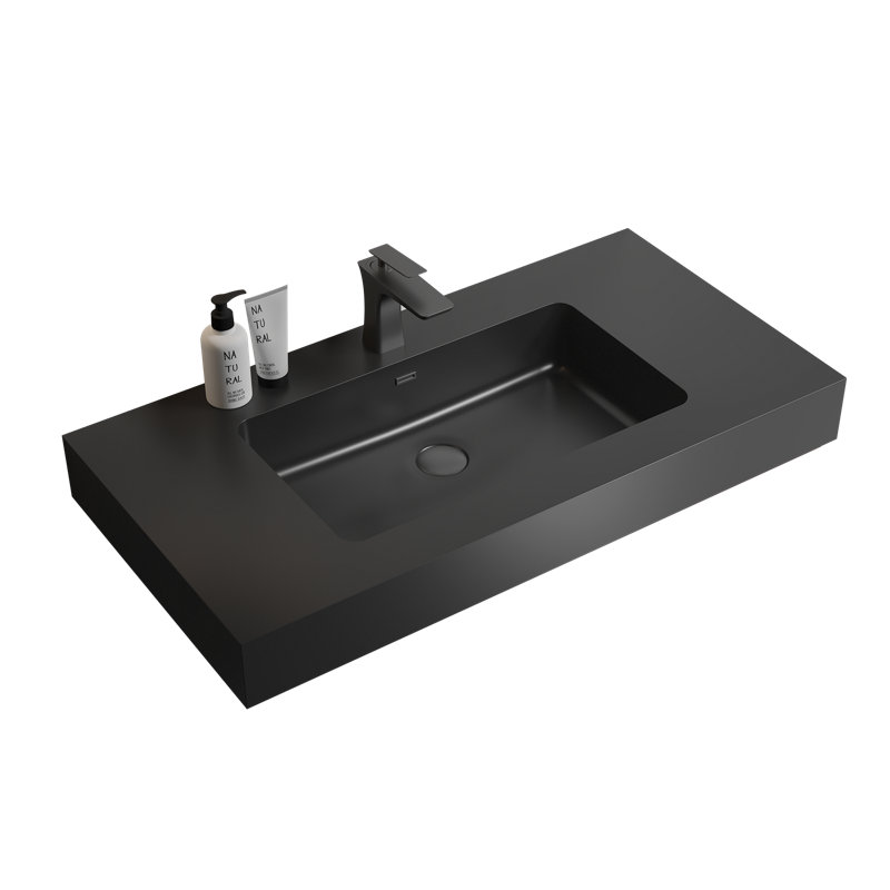 SANDILOOP 18.1'' Quartz Rectangular Bathroom Sink