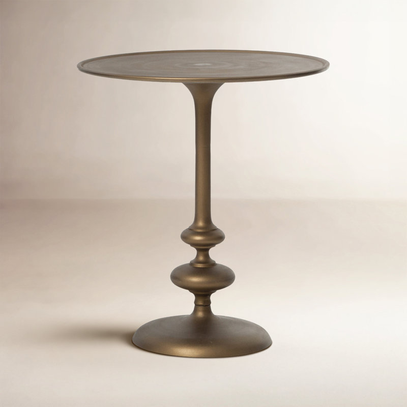 Marlow End Table, Matte Brass