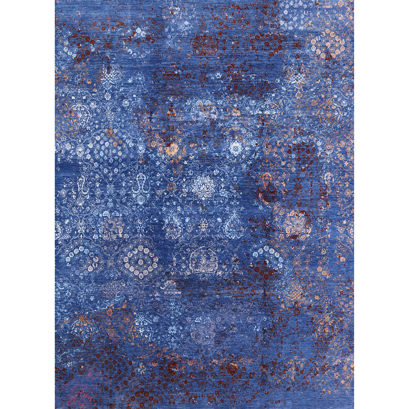 Tapis bleu / rouge Hutter, Rectangle 7 pi x 10 pi
