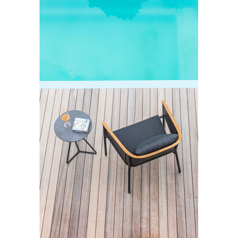 Riad Lounge Patio Teak with Cushions, Canvas Natural, White