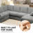 117" Convertible Sleeper Sofa Bed U-shaped Corduroy Sectional Pull-Out Couch With Storage Armrest & Storage Chaise & Corner-2096362242