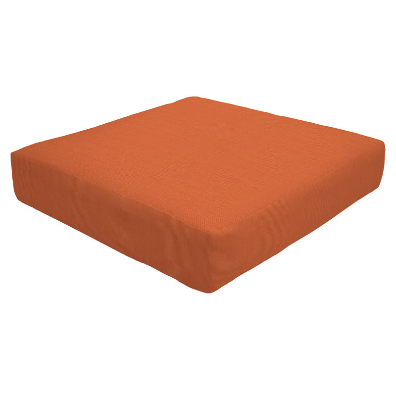Knife Edge Indoor/Outdoor Sunbrella Ottoman Cushion, 5" H x 24" W x 24" D, Spectrum Cayenne Sunbrella® Plainweave