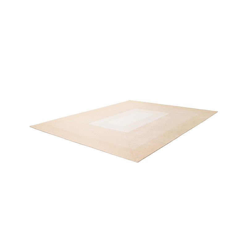  Ombre Hand Braided Wool Rug, Ivory, Rectangle 4'1" x 6'1"