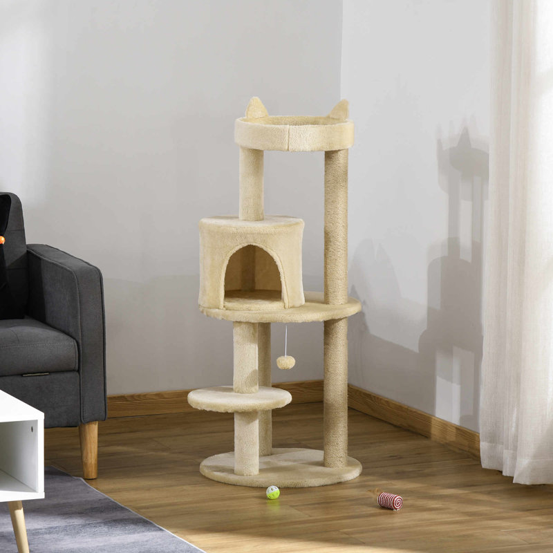 Grady 264.16cm H Cat Tree, Beige